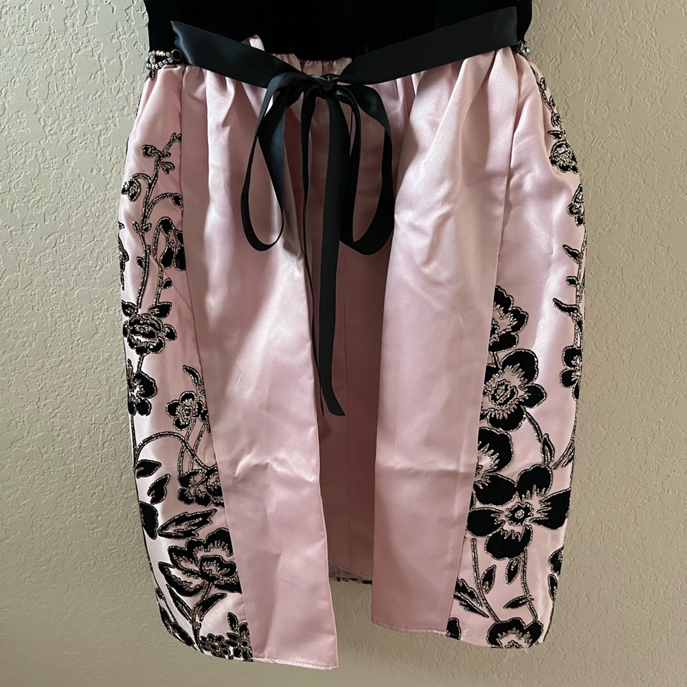 Rare Editions Girls Party Dress | Size 14 | Velvet & Satin | Rose Gold Glitter - Picture 14 of 17